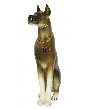 LOMONOSOV IMPERIAL PORCELAIN FIGURINE DOG GREAT DANE SITTING