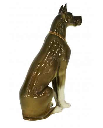 LOMONOSOV IMPERIAL PORCELAIN FIGURINE DOG GREAT DANE SITTING