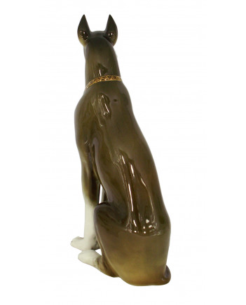 LOMONOSOV IMPERIAL PORCELAIN FIGURINE DOG GREAT DANE SITTING