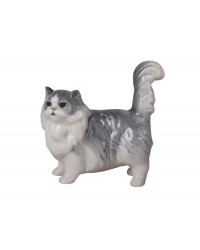 LOMONOSOV IMPERIAL PORCELAIN FIGURINE CAT GRAY PERSIAN