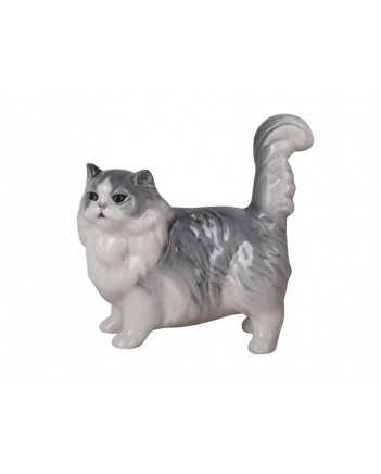 LOMONOSOV IMPERIAL PORCELAIN FIGURINE CAT GRAY PERSIAN