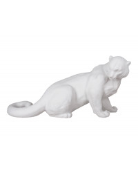 LOMONOSOV IMPERIAL PORCELAIN FIGURINE SNOW LEOPARD WHITE