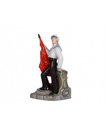 LOMONOSOV IMPERIAL PORCELAIN FIGURINE SAILOR RED BANNER 