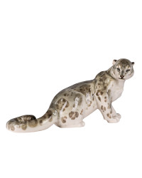 LOMONOSOV IMPERIAL PORCELAIN FIGURINE SNOW LEOPARD GRAY