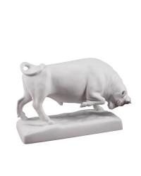 LOMONOSOV IMPERIAL PORCELAIN FIGURINE BULL ZODIAC SYMBOL 2021 OX WHITE CHAMPION