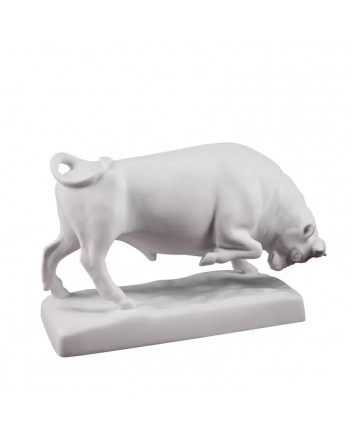 LOMONOSOV IMPERIAL PORCELAIN FIGURINE BULL ZODIAC SYMBOL 2021 OX WHITE CHAMPION