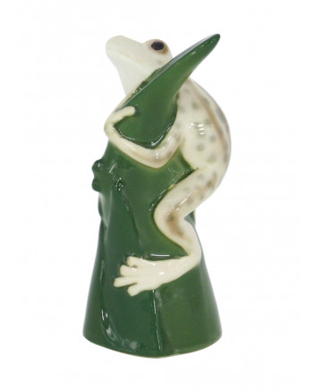 LOMONOSOV IMPERIAL PORCELAIN FIGURINE FROG ON LEAF