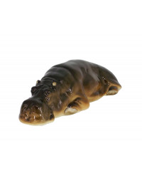 LOMONOSOV IMPERIAL PORCELAIN FIGURINE HIPPO RELAXING
