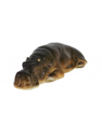 LOMONOSOV IMPERIAL PORCELAIN FIGURINE HIPPO RELAXING
