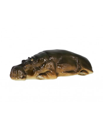 LOMONOSOV IMPERIAL PORCELAIN FIGURINE HIPPO RELAXING