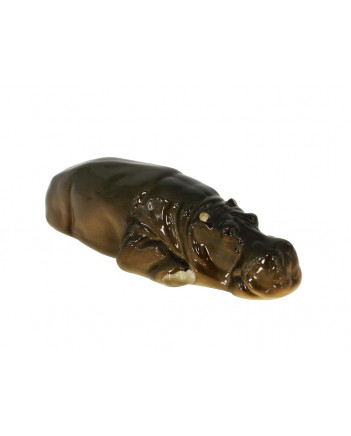 LOMONOSOV IMPERIAL PORCELAIN FIGURINE HIPPO RELAXING