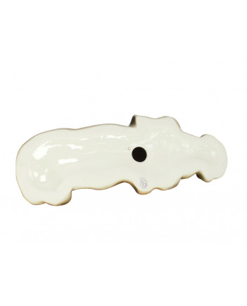LOMONOSOV IMPERIAL PORCELAIN FIGURINE HIPPO RELAXING