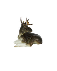 LOMONOSOV IMPERIAL PORCELAIN FIGURINE MOOSE ELK RELAXING