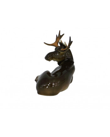 LOMONOSOV IMPERIAL PORCELAIN FIGURINE MOOSE ELK RELAXING