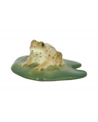 LOMONOSOV IMPERIAL PORCELAIN FIGURINE FROG ON WATER-LILY LEAF