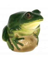LOMONOSOV IMPERIAL PORCELAIN FIGURINE FROG IN POND GREEN