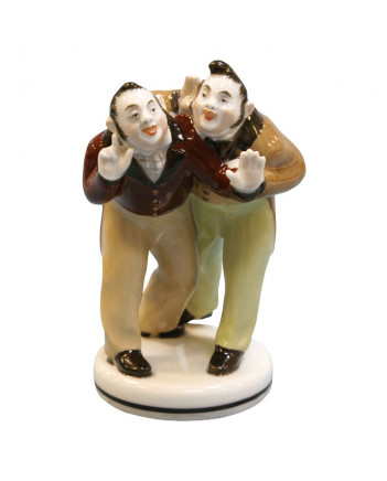 LOMONOSOV IMPERIAL PORCELAIN FIGURINE GOGOL GOVERNMENT INSPECTOR Bobchinckiy Dobchinskiy