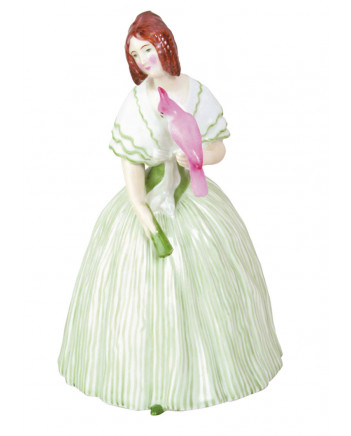 LOMONOSOV IMPERIAL PORCELAIN FIGURINE LADY WITH PARROT