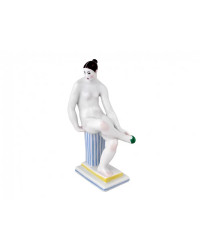 LOMONOSOV IMPERIAL PORCELAIN FIGURINE LADY WITH SHOE