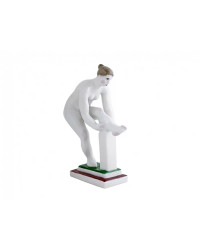 LOMONOSOV IMPERIAL PORCELAIN FIGURINE LADY WITH STOCKING