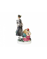 LOMONOSOV IMPERIAL PORCELAIN FIGURINE LADUY AND FORTUNE TELLER