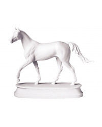 LOMONOSOV IMPERIAL PORCELAIN FIGURINE HORSE AKHAL-TEKE WHITE