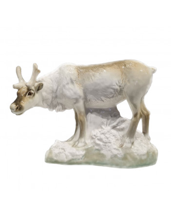 LOMONOSOV IMPERIAL PORCELAIN FIGURINE MOTHER REINDEER Painted