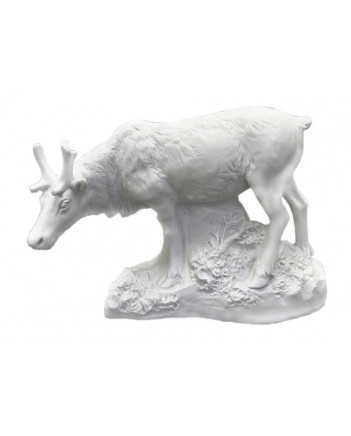 LOMONOSOV IMPERIAL PORCELAIN FIGURINE MOTHER REINDEER White