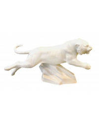 LOMONOSOV IMPERIAL PORCELAIN FIGURINE TIGER JUMPING White