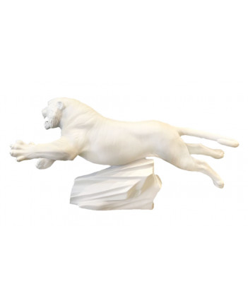LOMONOSOV IMPERIAL PORCELAIN FIGURINE TIGER JUMPING White