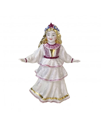 LOMONOSOV IMPERIAL PORCELAIN FIGURINE CHILDREN'S CARNIVAL FUR TREE GIRL
