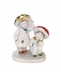 LOMONOSOV IMPERIAL PORCELAIN FIGURINE CHILDREN'S CARNIVAL MUSHROOMS BOYS