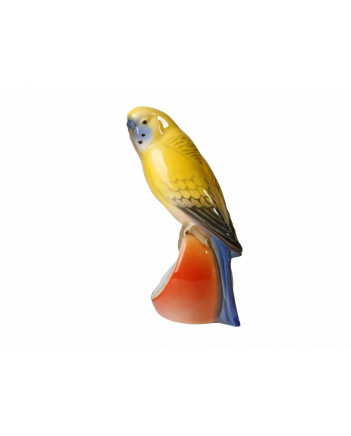 LOMONOSOV IMPERIAL PORCELAIN FIGURINE BIRD BUDGERIGAR YASHA