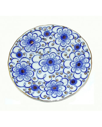 LOMONOSOV IMPERIAL PORCELAIN DESSERT PLATE TULIP BINDWEED 18 cm 7"