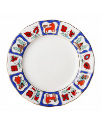 LOMONOSOV IMPERIAL PORCELAIN DESSERT PLATE TULIP RUSSIAN LUBOK 18 cm 7"