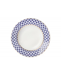 LOMONOSOV IMPERIAL PORCELAIN DINNER PLATE COBALT NET DEEP 22.5 cm 8.9"