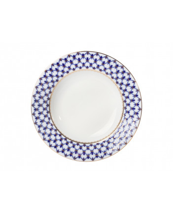 LOMONOSOV IMPERIAL PORCELAIN DINNER PLATE COBALT NET DEEP 22.5 cm 8.9"
