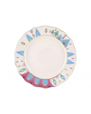 LOMONOSOV IMPERIAL PORCELAIN DINNER PLATE PEACOCK FEATHER TULIP 27 cm/10.6"