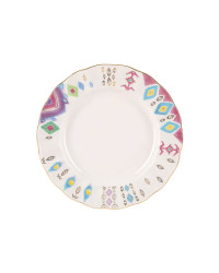 LOMONOSOV IMPERIAL PORCELAIN DINNER PLATE PEACOCK FEATHER TULIP 24 cm/9.4"