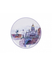 LOMONOSOV IMPERIAL PORCELAIN DECORATIVE WALL PLATE BLUE BRIDGE 195 mm 7.7"
