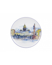 LOMONOSOV IMPERIAL PORCELAIN DECORATIVE WALL PLATE KISS BRIDGE 195 mm 7.7"