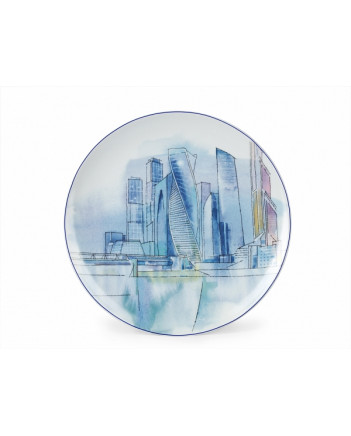 LOMONOSOV IMPERIAL PORCELAIN DECORATIVE WALL PLATE MOSCOW CITY 195 mm 7.7"