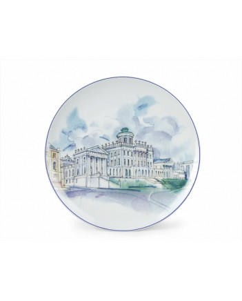 LOMONOSOV IMPERIAL PORCELAIN DECORATIVE WALL PLATE MOSCOW PASHKOV HOUSE 195 mm 7.7"
