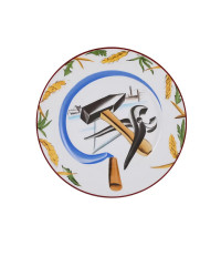 LOMONOSOV IMPERIAL PORCELAIN DECORATIVE WALL PLATE HAMMER AND SICKLE 270 mm 11.6"