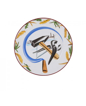 LOMONOSOV IMPERIAL PORCELAIN DECORATIVE WALL PLATE HAMMER AND SICKLE 270 mm 11.6"