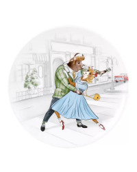 LOMONOSOV IMPERIAL PORCELAIN DECORATIVE WALL PLATE MOD BULLS BROADWAY 195 mm 7.7"