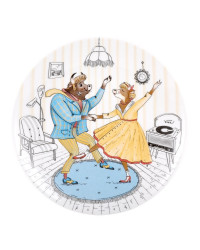 LOMONOSOV IMPERIAL PORCELAIN DECORATIVE WALL PLATE MOD BULLS BOOGIE WOOGIE 195 mm 7.7"