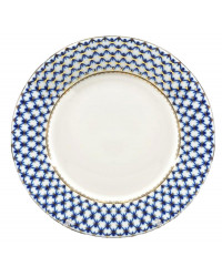 LOMONOSOV IMPERIAL PORCELAIN DINNER PLATE COBALT NET 30 cm 11.8"