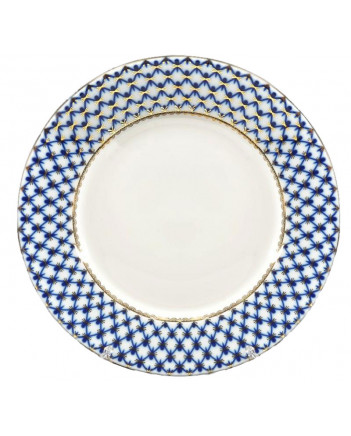LOMONOSOV IMPERIAL PORCELAIN DINNER PLATE COBALT NET 30 cm 11.8"