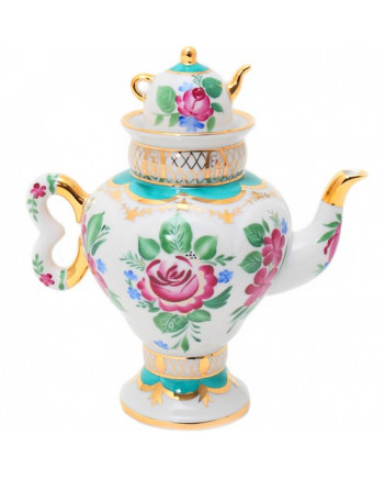 LOMONOSOV IMPERIAL PORCELAIN TEAPOT SAMOVAR LIGHT DAY 480 ml 16.2 oz
